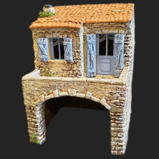Maison de village 3 bleu – Atelier de Fanny – Santon – Santons – Décors de crèche – Aubagne – Provence – Crèche de Provence – Santon de provence.jpg