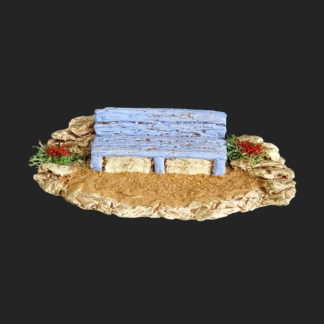 banc bleu – atelier de Fanny – Aubagne -provence – santon de provence -santon – décors de provence – décors de crèche – crèches de Provence- accessoire de Provence -artisan – made in france – france