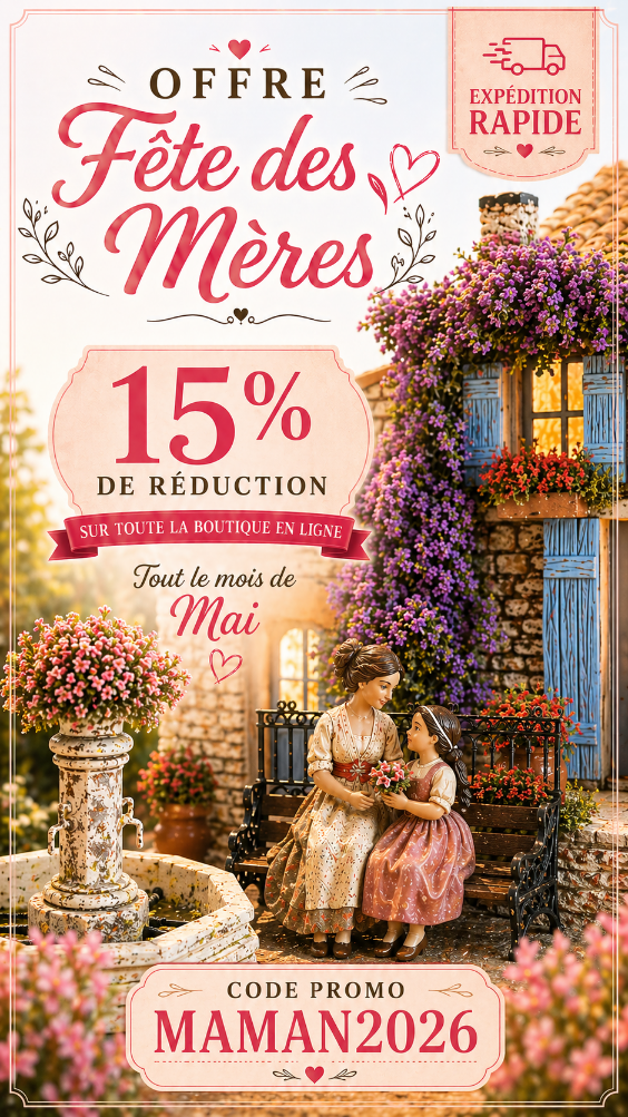 Fête des Mères avec idée cadeau artisanal de Provence proposé par L’Atelier de Fanny, décors de crèche et créations faites main à Aubagne