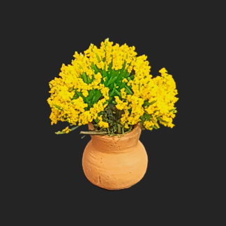 JARRE FLEUR jaune ‘CM-  Aubagne -provence – santon de provence -santon – décors de provence – décors de crèche – crèches de Provence- accessoire de Provence -artisan – made in france – france