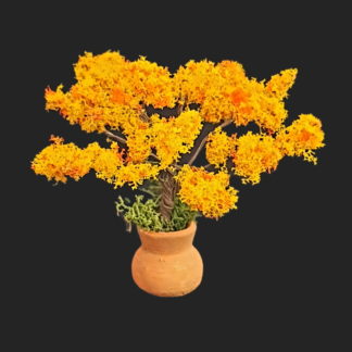 JARRE arbre fleuri orange 7cm-  Aubagne -provence – santon de provence -santon – décors de provence – décors de crèche – crèches de Provence- accessoire de Provence -artisan – made in france – france
