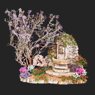 la fontaine aux fleurs de provence – santon de provence -santon – décors de provence – décors de crèche – crèches de Provence- accessoire de Provence -artisan – made in france – france