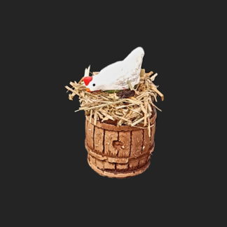 tonneau avec poule – atelier de fanny – décors de crèche – aubagne – santons 7 cm