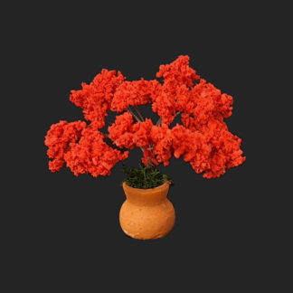 arbre fleuri rouge 7 cm – atelier de fanny – décors de crèche – aubagne – santons 7 cm