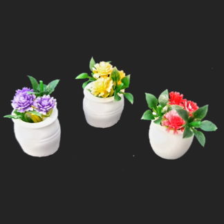 lot de 3 jarres fleuries- décors de crèche – aubagne – santons 7 cm
