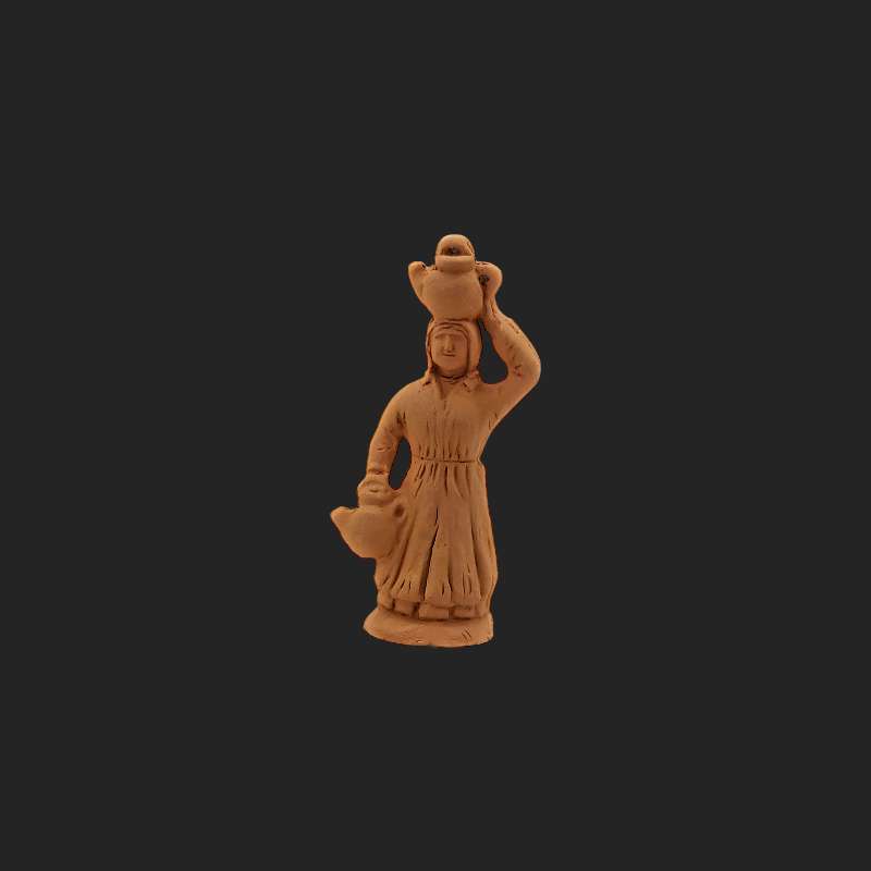 santon – santon 7cm – santon de provence – décors de crèche – santon aubagne – atelier de fanny – artisanat – made in france – santon femme à la cruche 7cm