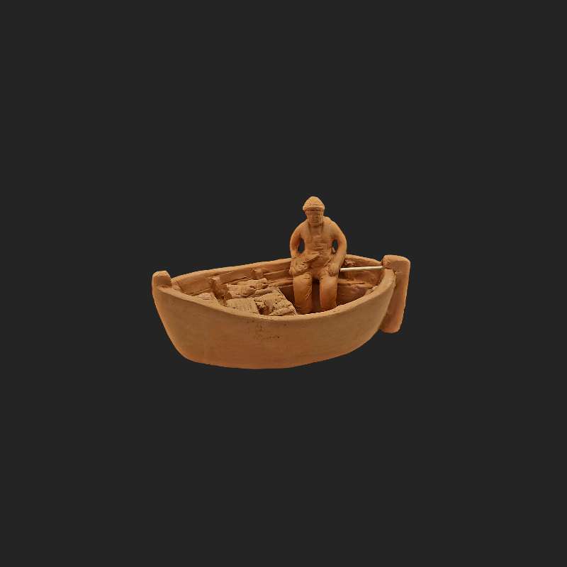 santon – santon 7cm – santon de provence – décors de crèche – santon aubagne – atelier de fanny – artisanat – made in france – santon pêcheur sur barque7cm