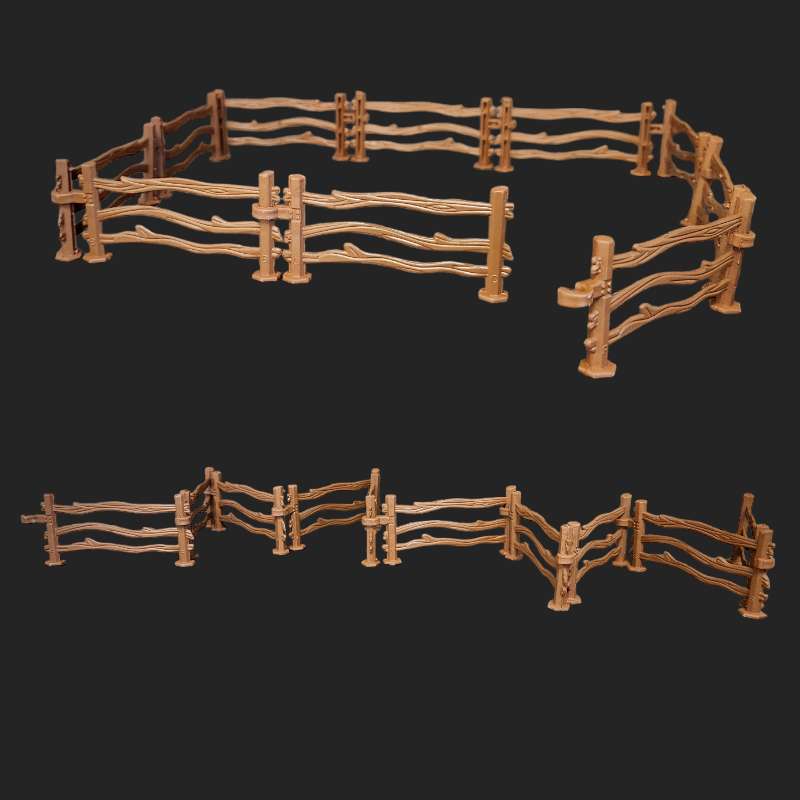barrière morceaux Amovibles marron – santons – Décors de Crèche – santons 7cm – atelier de fanny – Aubagne