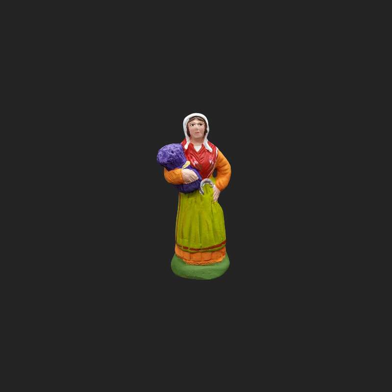 Santon de crèche- santon de provence – santon 7cm – décor de crèche – santons Aubagne – santon femme lavandes 7cm