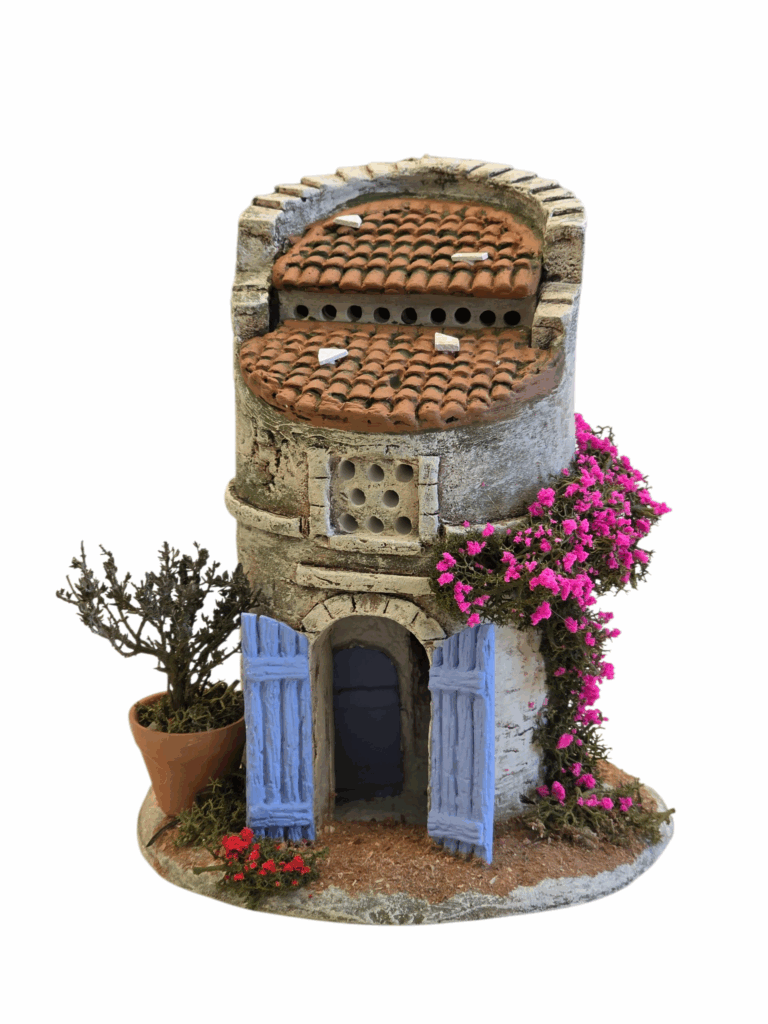 Le Pigeonnier de Provence fleuri Rose - Santons et Décors Atelier de ...