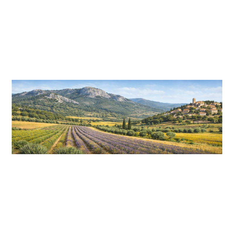 Fond de crèche de Provence – Décor de crèche paysage provençal