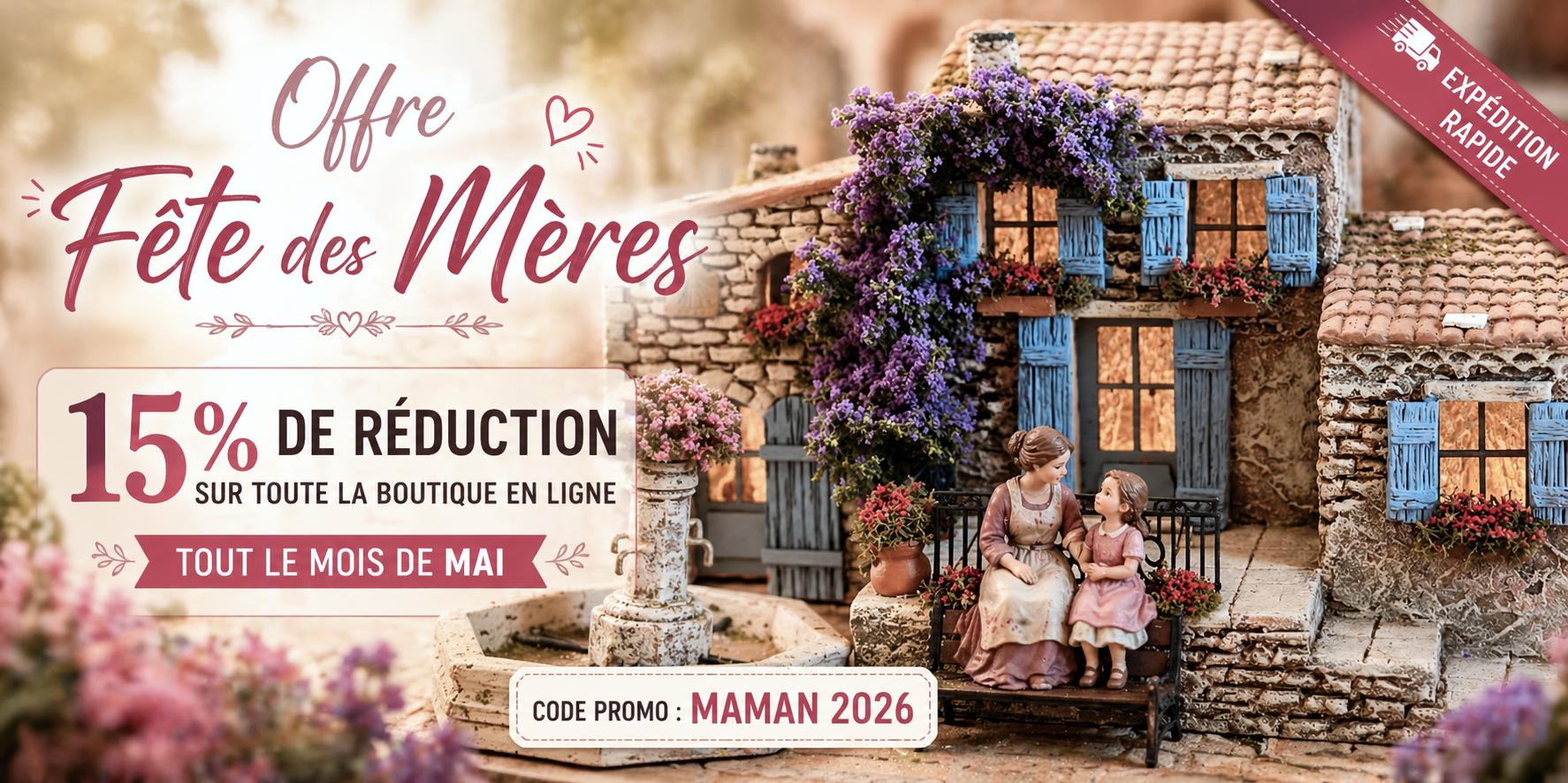 Code promo Fête des Mères : profitez de 15 % sur toute la boutique de l&rsquo;Atelier de Fanny à Aubagne tout le mois de mai